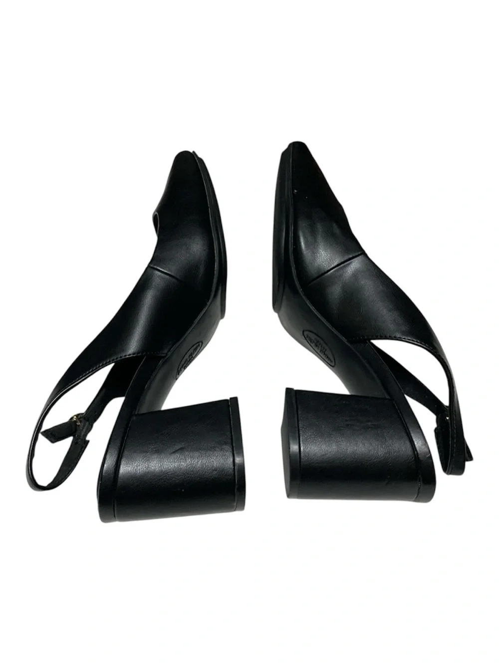 Anne Klein Black Slingback Square-Toe Heels